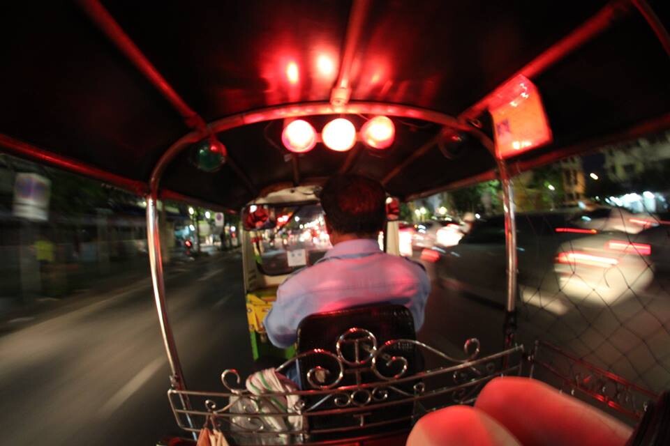 In the back of a Tuk Tuk