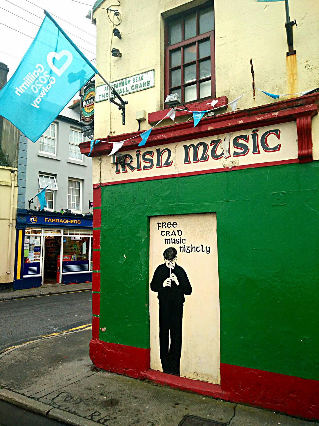 Irish music street art in the city