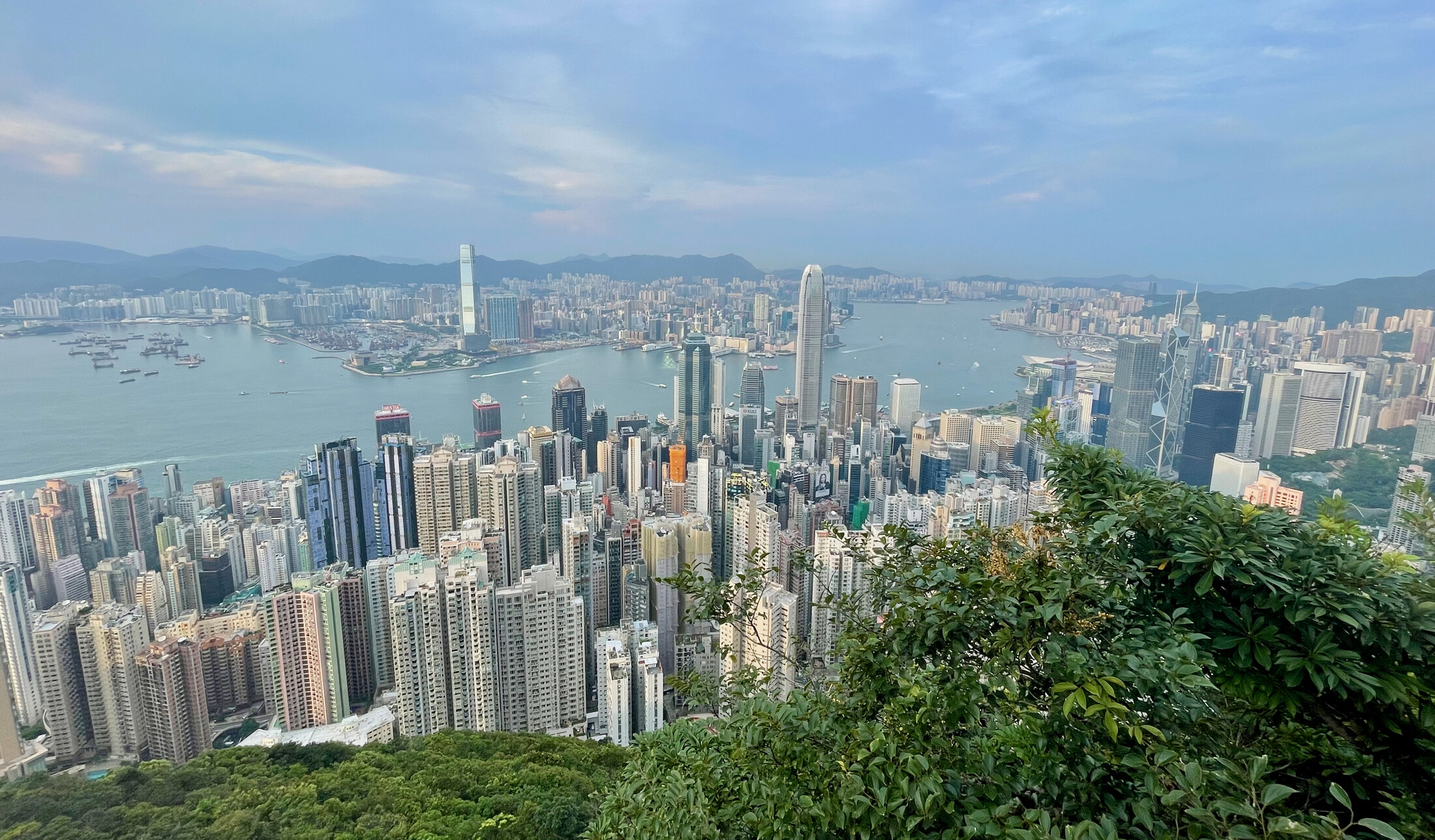 Hong Kong island from above during daytime