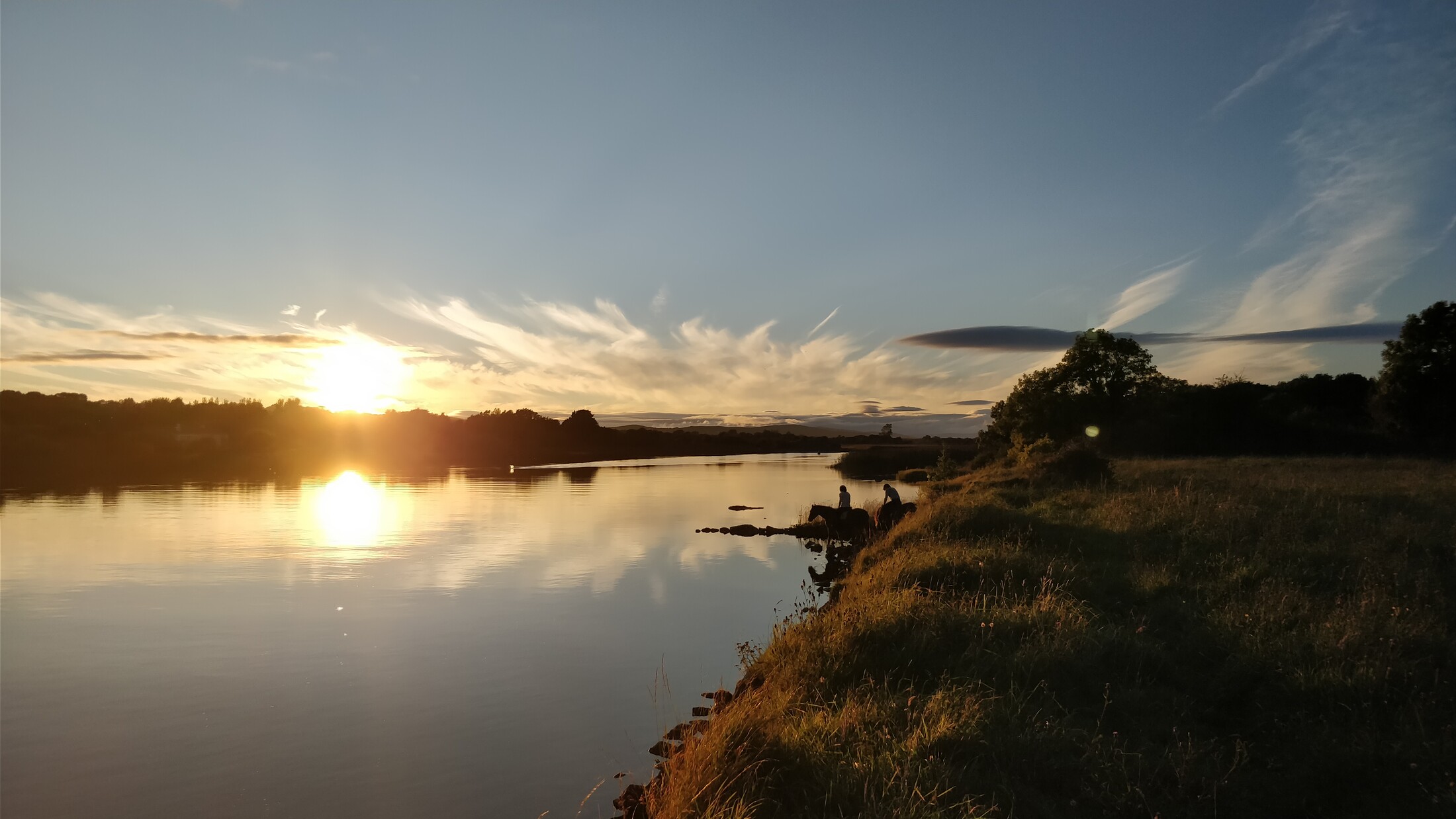 Sunset over the river