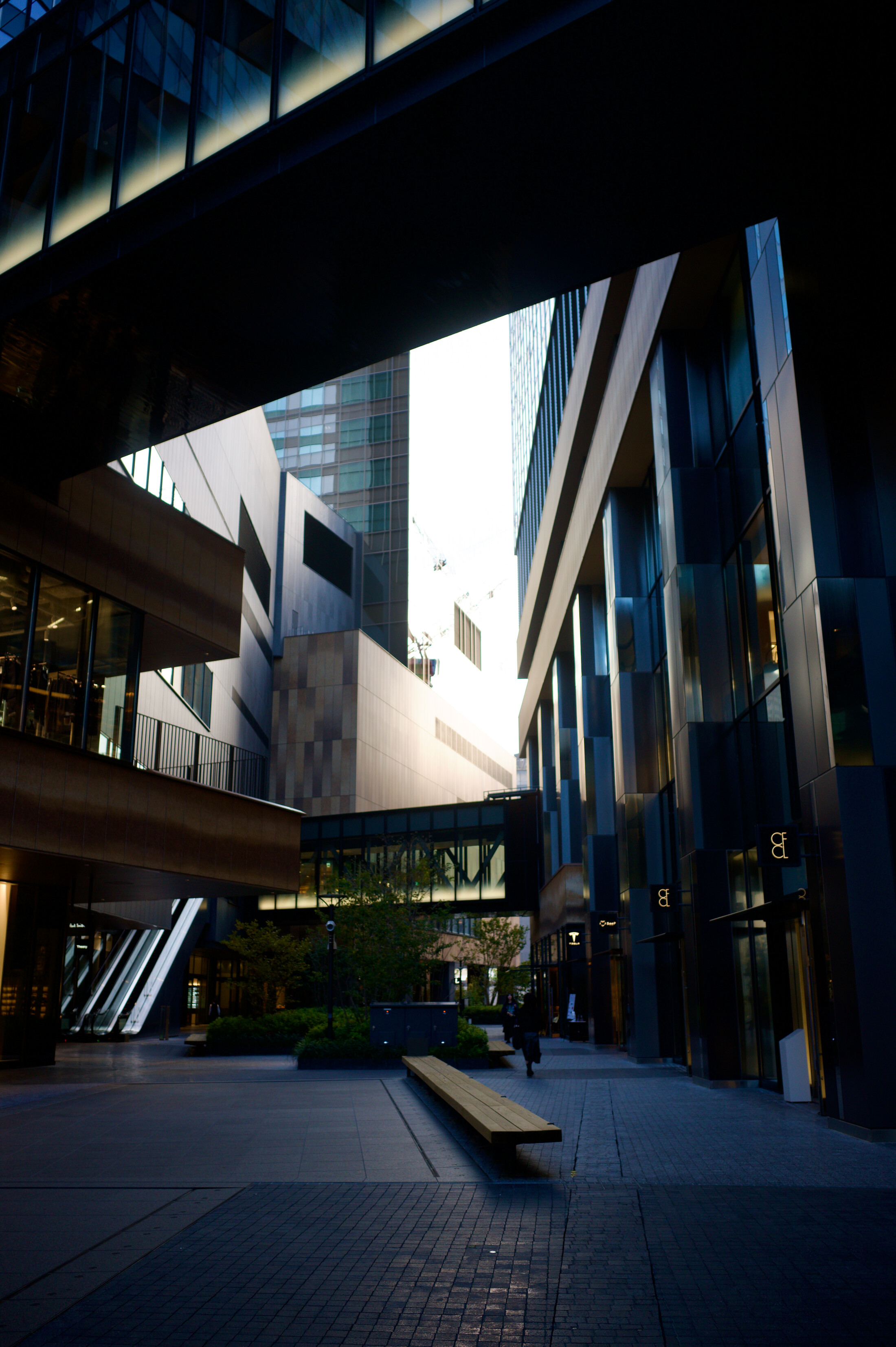 Woman running away in a mall