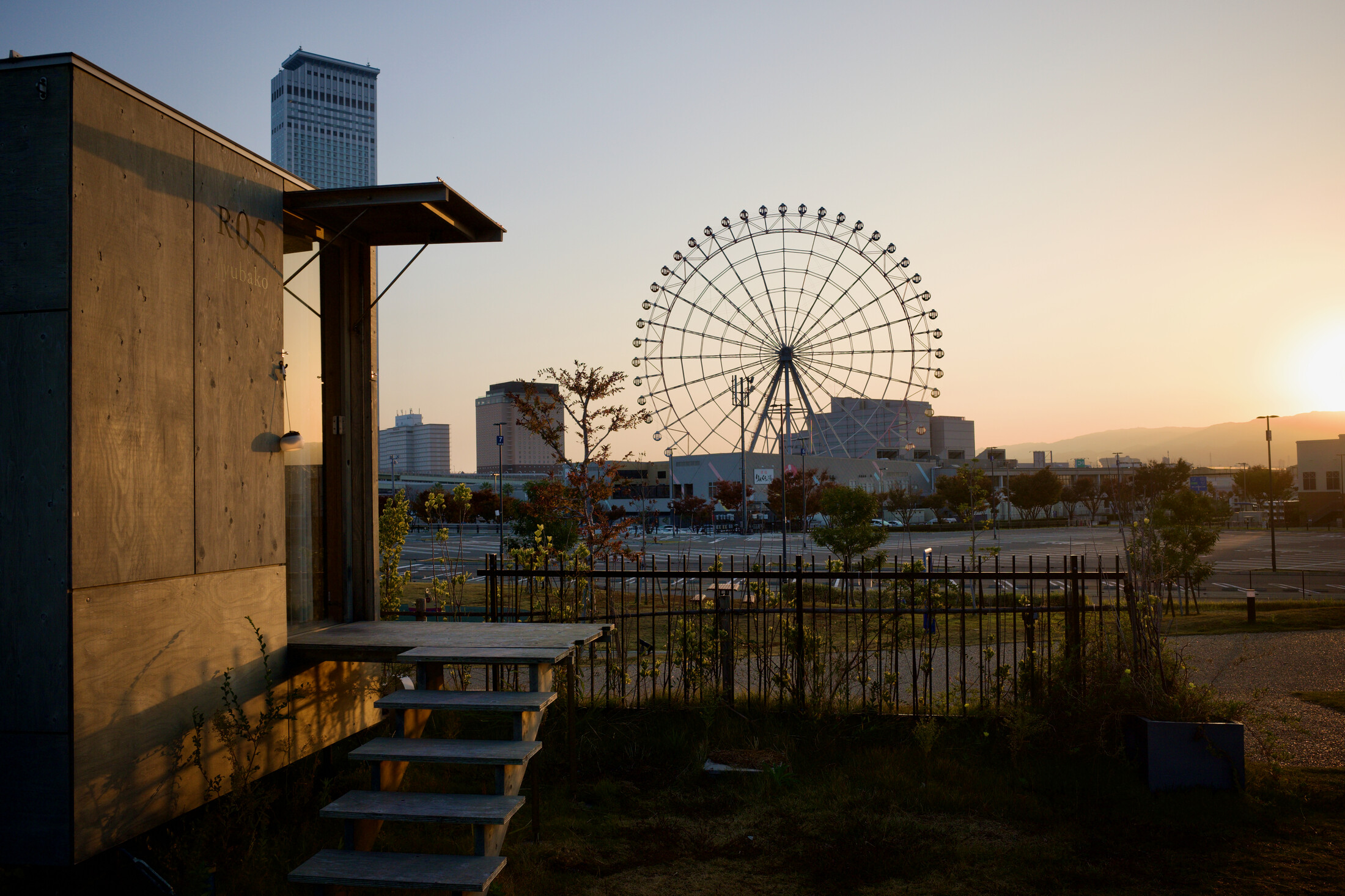 Parking lot before the ferry wheel at Rinku-Town