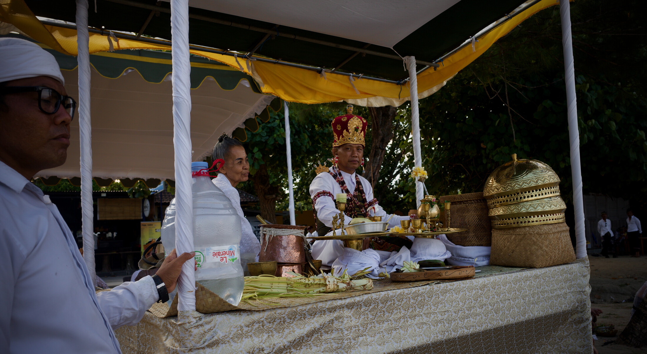 A balinese ceremony on the beach