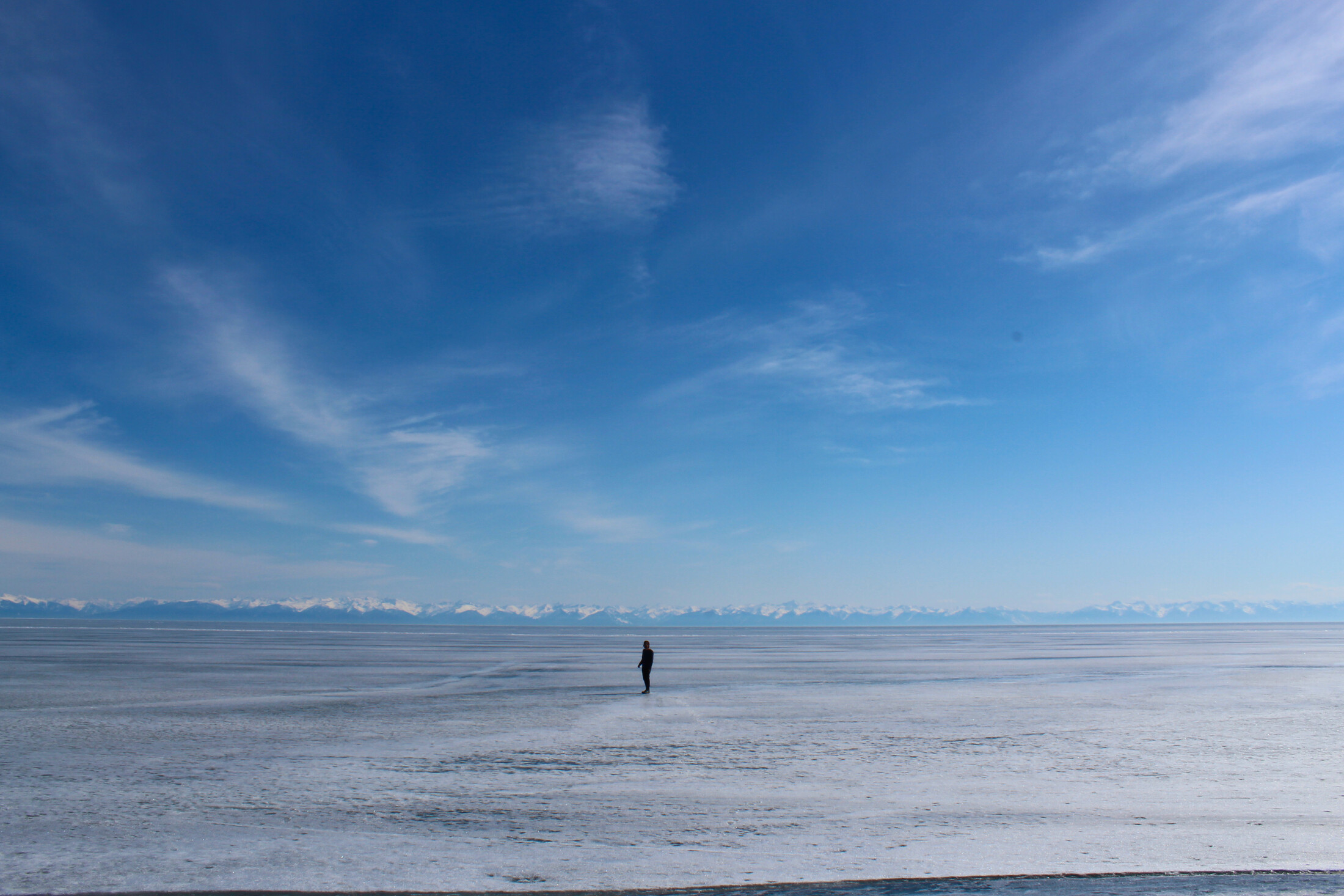 Me standing on frozen lake Baikal
